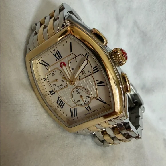 Michele Releve Two Tone Stainless and 18k Watch